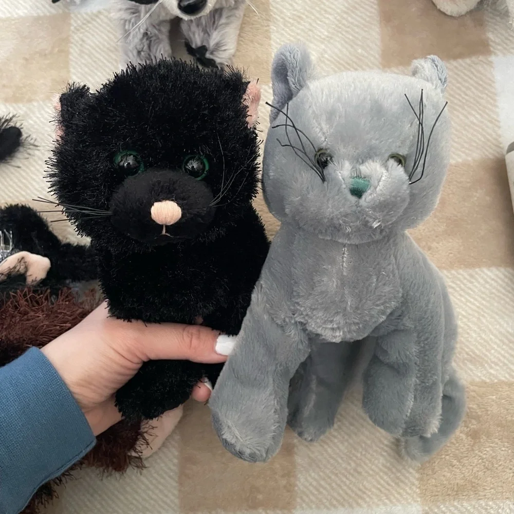 Lot of 11 Webkinz toys, Cats, Dogs, Racoon, and Monkey. Only the frog has a code